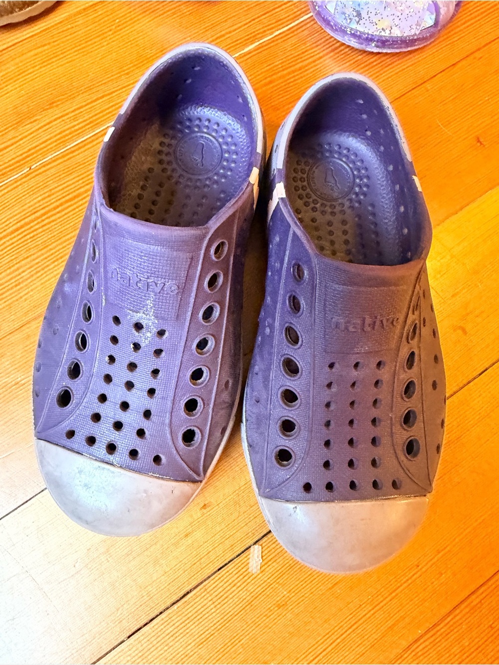 Native Kids Jefferson Slip-On Water Shoes - Purple with Gray Toe Cap